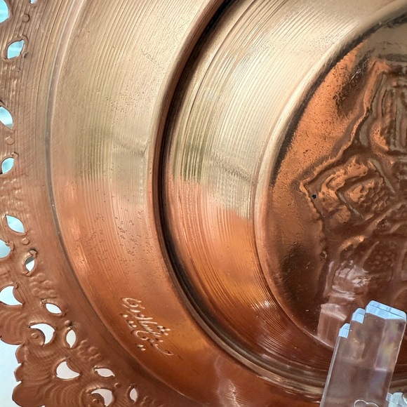 Handcrafted Copper and Turquoise Decorative Plate - Picture 4 of 5